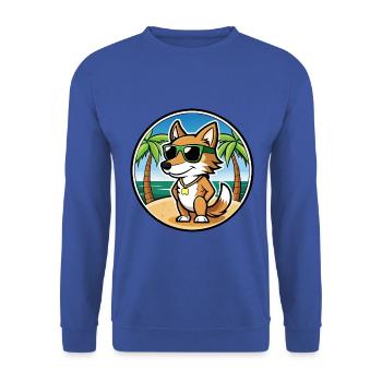 Italienisch Volpino Hund Rasse Cartoon Sonnenbrille Strand - Unisex Pullover - Royalblau - Vorne - Alina (178cm) & Michal (187cm)