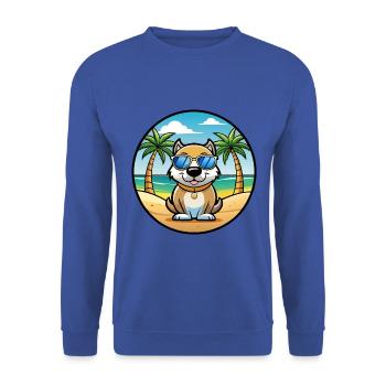 Milieu Asiatique Ovtcharka Chien Race Dessin Animé Plage - Sweat-shirt Unisexe - bleu royal - Devant - Alina (178cm) & Michal (187cm)
