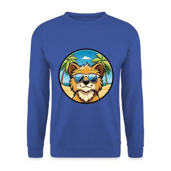Lowchen Petit Lion Chien Race Dessin Animé Lunettes de Soleil - Sweat-shirt Unisexe - bleu royal - Devant - Alina (178cm) & Michal (187cm)