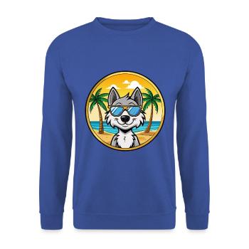 Kunming Wolfdog Breed Cartoon Lunettes de soleil Beach - Sweat-shirt Unisexe - bleu royal - Devant - Alina (178cm) & Michal (187cm)