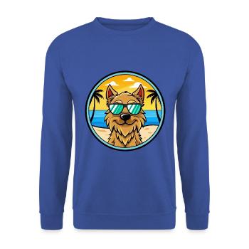 Griffon Nivernais Dog Breed Cartoon Sunglass Beach - Unisex Sweatshirt - royal blue - Front - Alina (178cm) & Michal (187cm)