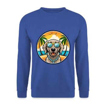 Lunettes de soleil de dessin animé de race de chien à revêtement plat - Sweat-shirt Unisexe - bleu royal - Devant - Alina (178cm) & Michal (187cm)
