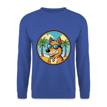 Frisian Pointing Dog Breed Cartoon Sunglass Beach - Unisex Sweatshirt - royal blue - Front - Alina (178cm) & Michal (187cm)