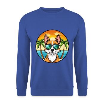 Chilenische Foxterrier Hunderasse Cartoon Sonnenbrille - Unisex Pullover - Royalblau - Vorne - Alina (178cm) & Michal (187cm)