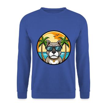 Bully Kutta Chien Race Dessin Animé Lunettes De Soleil Plage - Sweat-shirt Unisexe - bleu royal - Devant - Alina (178cm) & Michal (187cm)