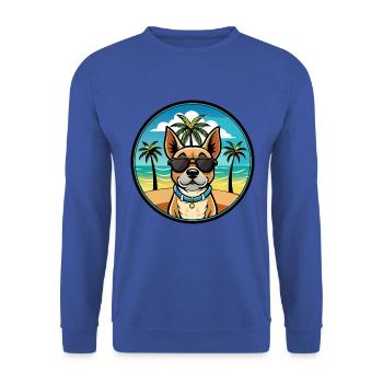Braque Du Bourbonnais Hunderasse Cartoon Sonnenbrille - Unisex Pullover - Royalblau - Vorne - Alina (178cm) & Michal (187cm)