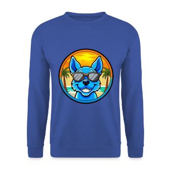 Blue Heeler Hunderasse Cartoon Sonnenbrille Strand - Unisex Pullover - Royalblau - Vorne - Alina (178cm) & Michal (187cm)