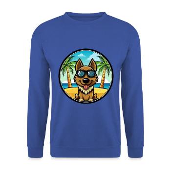 Black Tan Dog Breed Cartoon Sunglasses Beach - Unisex Sweatshirt - royal blue - Front - Alina (178cm) & Michal (187cm)