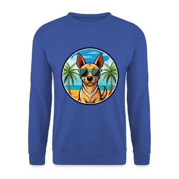 Andalusischer Windhund Rasse Cartoon Sonnenbrille Strand - Unisex Pullover - Royalblau - Vorne - Alina (178cm) & Michal (187cm)