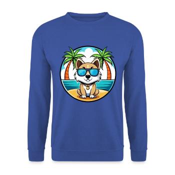 Akbash Hunderasse Cartoon Sonnenbrille Strand - Unisex Pullover - Royalblau - Vorne - Alina (178cm) & Michal (187cm)