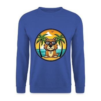 Smaland Hound Chien Race Dessin Animé Lunettes De Soleil Plage - Sweat-shirt Unisexe - bleu royal - Devant - Alina (178cm) & Michal (187cm)