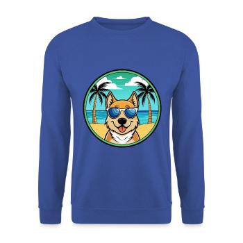 Slovensky Kopov Hunderasse Cartoon Sonnenbrille Strand - Unisex Pullover - Royalblau - Vorne - Alina (178cm) & Michal (187cm)
