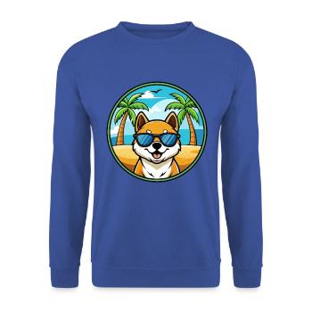 Shikoku Hunderasse Cartoon Sonnenbrille Strand - Unisex Pullover - Royalblau - Vorne - Alina (178cm) & Michal (187cm)