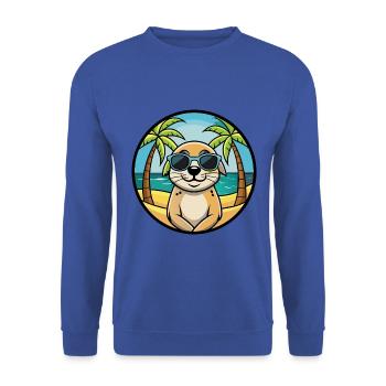 Seskar phoque chien race dessin animé lunettes de soleil plage - Sweat-shirt Unisexe - bleu royal - Devant - Alina (178cm) & Michal (187cm)