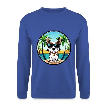 Rat Terrier Dog Breed Cartoon Sunglasses Beach - Unisex Sweatshirt - royal blue - Front - Alina (178cm) & Michal (187cm)