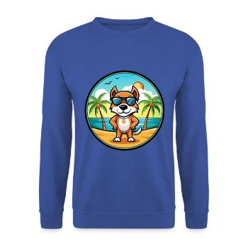 Pointer Dog Breed Cartoon Sunglasses Beach - Unisex Sweatshirt - royal blue - Front - Alina (178cm) & Michal (187cm)