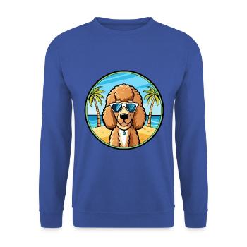 Poodle Dog Breed Cartoon Sunglasses Beach - Unisex Sweatshirt - royal blue - Front - Alina (178cm) & Michal (187cm)