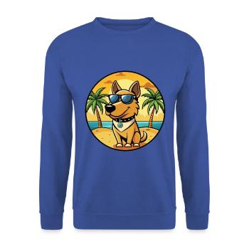 Polnische Jagdhunderasse Cartoon Sonnenbrille Strand - Unisex Pullover - Royalblau - Vorne - Alina (178cm) & Michal (187cm)