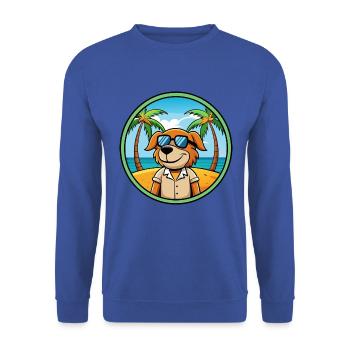 Poitevin Hound Hund Rasse Cartoon Sonnenbrille Strand - Unisex Pullover - Royalblau - Vorne - Alina (178cm) & Michal (187cm)