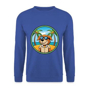 Poitevin Hound Hund Rasse Cartoon Sonnenbrille Strand - Unisex Pullover - Royalblau - Vorne - Alina (178cm) & Michal (187cm)
