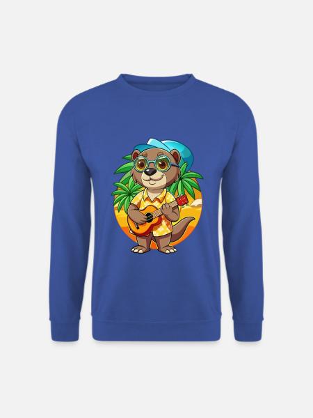 Lustige Otter Cartoon Sommer Strand Sonnenbrille Gitarre - Unisex Pullover - Royalblau