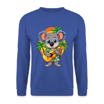 Lustige Koala Cartoon Sommer Strand Sonnenbrille Gitarre - Unisex Pullover - Royalblau - Vorne - Alina (178cm) & Michal (187cm)
