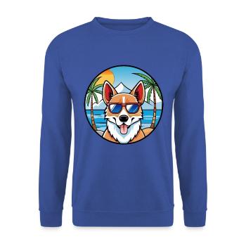 Norwegische Lundehund Hunderasse Cartoon Sonnenbrille - Unisex Pullover - Royalblau - Vorne - Alina (178cm) & Michal (187cm)