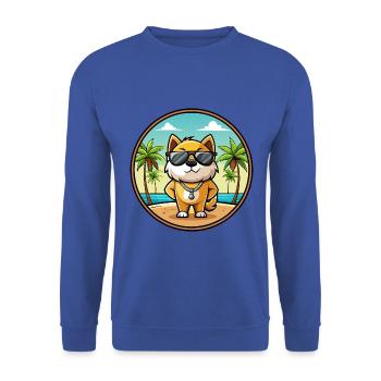 Milieu Asiatique Ovtcharka Chien Race Dessin Animé Plage - Sweat-shirt Unisexe - bleu royal - Devant - Alina (178cm) & Michal (187cm)