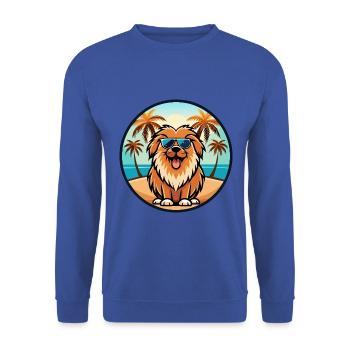 Leonberger Dog Breed Cartoon Sunglasses Beach - Unisex Sweatshirt - royal blue - Front - Alina (178cm) & Michal (187cm)