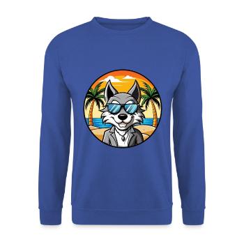Kunming Wolfdog Breed Cartoon Lunettes de soleil Beach - Sweat-shirt Unisexe - bleu royal - Devant - Alina (178cm) & Michal (187cm)