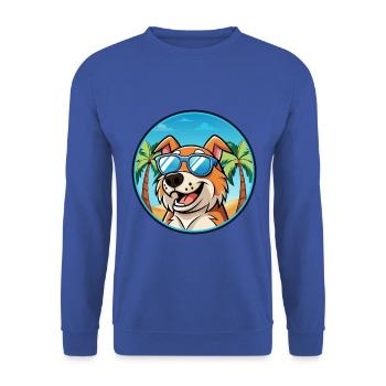 Koolie Chien Race Dessin Animé Lunettes de Soleil Plage - Sweat-shirt Unisexe - bleu royal - Devant - Alina (178cm) & Michal (187cm)