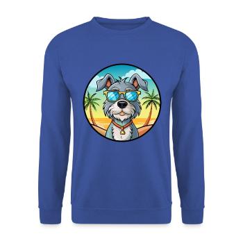 Mittelschnauze Hunderasse Cartoon Sonnenbrille Strand - Unisex Pullover - Royalblau - Vorne - Alina (178cm) & Michal (187cm)