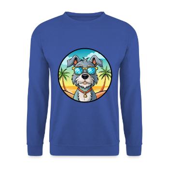 Mittelschnauze Hunderasse Cartoon Sonnenbrille Strand - Unisex Pullover - Royalblau - Vorne - Alina (178cm) & Michal (187cm)