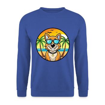 Laufhund Hunderasse Cartoon Sonnenbrille Strand - Unisex Pullover - Royalblau - Vorne - Alina (178cm) & Michal (187cm)