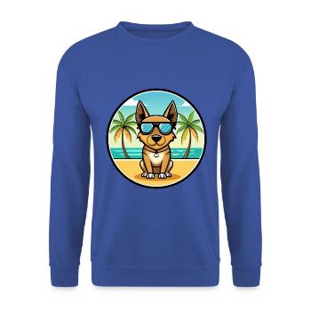 Lancashire Heeler Hunderasse Cartoon Sonnenbrille Strand - Unisex Pullover - Royalblau - Vorne - Alina (178cm) & Michal (187cm)