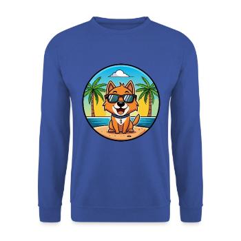 Kyi Leo Hunderasse Cartoon Sonnenbrille Strand - Unisex Pullover - Royalblau - Vorne - Alina (178cm) & Michal (187cm)