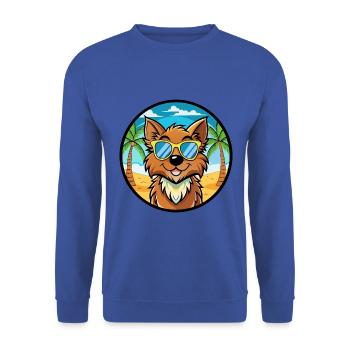 Griffon Nivernais Dog Breed Cartoon Sunglass Beach - Unisex Sweatshirt - royal blue - Front - Alina (178cm) & Michal (187cm)
