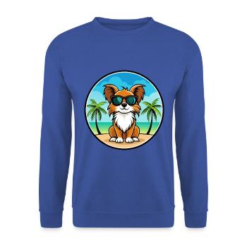Englische Spielzeug Spaniel Hund Rasse Cartoon Sonnenbrille - Unisex Pullover - Royalblau - Vorne - Alina (178cm) & Michal (187cm)