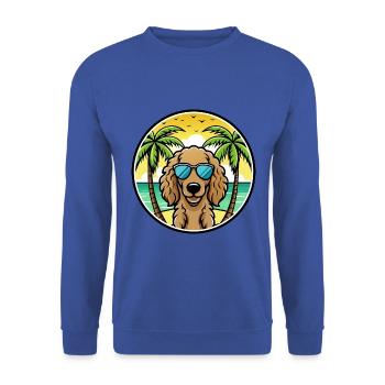 Lockig Beschichtet Retriever Hunderasse Cartoon Strand - Unisex Pullover - Royalblau - Vorne - Alina (178cm) & Michal (187cm)