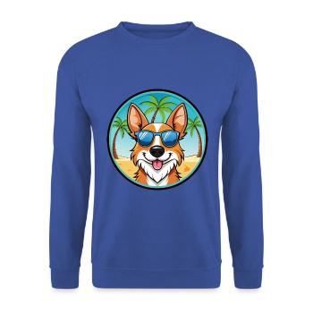 Bretagne Hunderasse Cartoon Sonnenbrille Strand - Unisex Pullover - Royalblau - Vorne - Alina (178cm) & Michal (187cm)