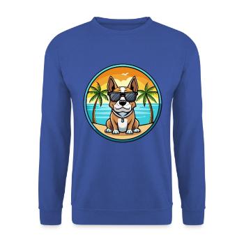 Braque Auvergne Hunderasse Cartoon Sonnenbrille Strand - Unisex Pullover - Royalblau - Vorne - Alina (178cm) & Michal (187cm)