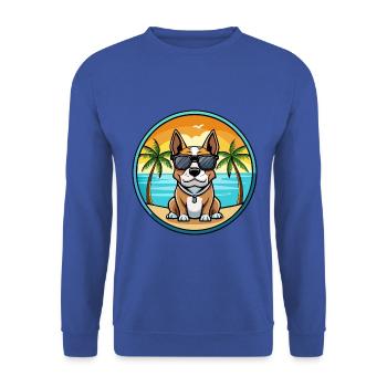 Braque Auvergne Hunderasse Cartoon Sonnenbrille Strand - Unisex Pullover - Royalblau - Vorne - Alina (178cm) & Michal (187cm)