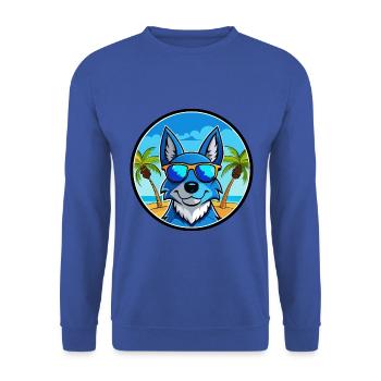 Blue Heeler Hunderasse Cartoon Sonnenbrille Strand - Unisex Pullover - Royalblau - Vorne - Alina (178cm) & Michal (187cm)