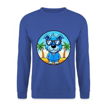 Blauer Paul Terrier Hund Rasse Cartoon Sonnenbrille Strand - Unisex Pullover - Royalblau - Vorne - Alina (178cm) & Michal (187cm)