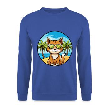 Havana Brown Cat Breed Cartoon Lunettes de soleil Plage - Sweat-shirt Unisexe - bleu royal - Devant - Alina (178cm) & Michal (187cm)