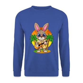 Lunettes de soleil de plage d’été de lapin drôle hawaïenne - Sweat-shirt Unisexe - bleu royal - Devant - Alina (178cm) & Michal (187cm)