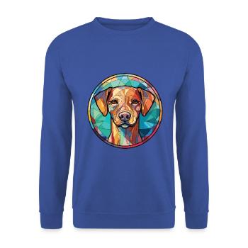 Cao De Castro Laboreiro Hunderasse Aquarellglas - Unisex Pullover - Royalblau - Vorne - Alina (178cm) & Michal (187cm)