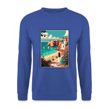 Lagos Portugal Vintage Reiseposter WPA Souvenir - Unisex Pullover - Royalblau - Vorne - Alina (178cm) & Michal (187cm)