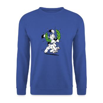 Astérix & Obélix Idéfix Avec Laurier - Sweat-shirt Unisexe - bleu royal - Devant - Alina (178cm) & Michal (187cm)