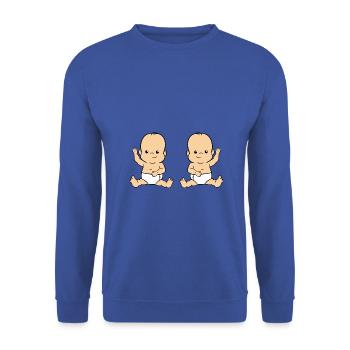 Twin Babys - Unisex Pullover - Royalblau - Vorne - Alina (178cm) & Michal (187cm)